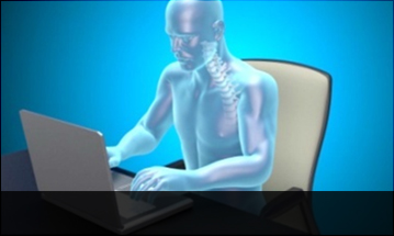 수원자생한방병원 목질환 VDT증후군-정상적인 사람의 컴퓨터 하는 모습입니다.